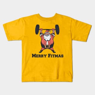 Santa Merry Fitmas Kids T-Shirt